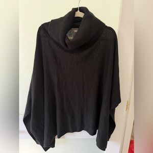 LOFT Black Cowl Neck Pancho Sweater